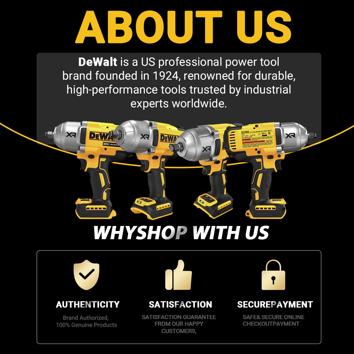 DEWALT 20V MAX Cordless Impact Wrench, 12 Impact Gun, High Torque with Hog Ring Anvil, Tool Only (DCF900)