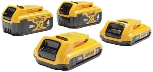 DEWALT 20V MAX Lithium Ion Battery, 2 Ah and 4 Ah, 4-Pack, Fuel Gauge LED Charge Indicators (DCB324-4)
