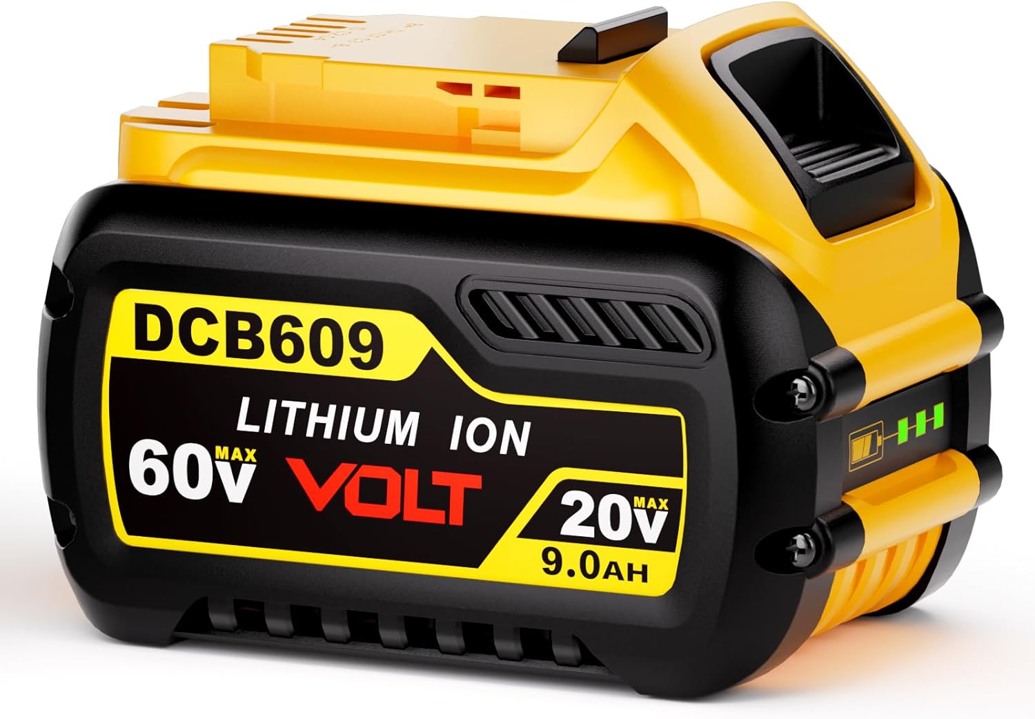 1-Pack 9000mAh 20V/60V MAX Lithium Battery for DeWalt, 60V DeWalt Battery Replacement for DCB606 DCB609 DCB612 Tools
