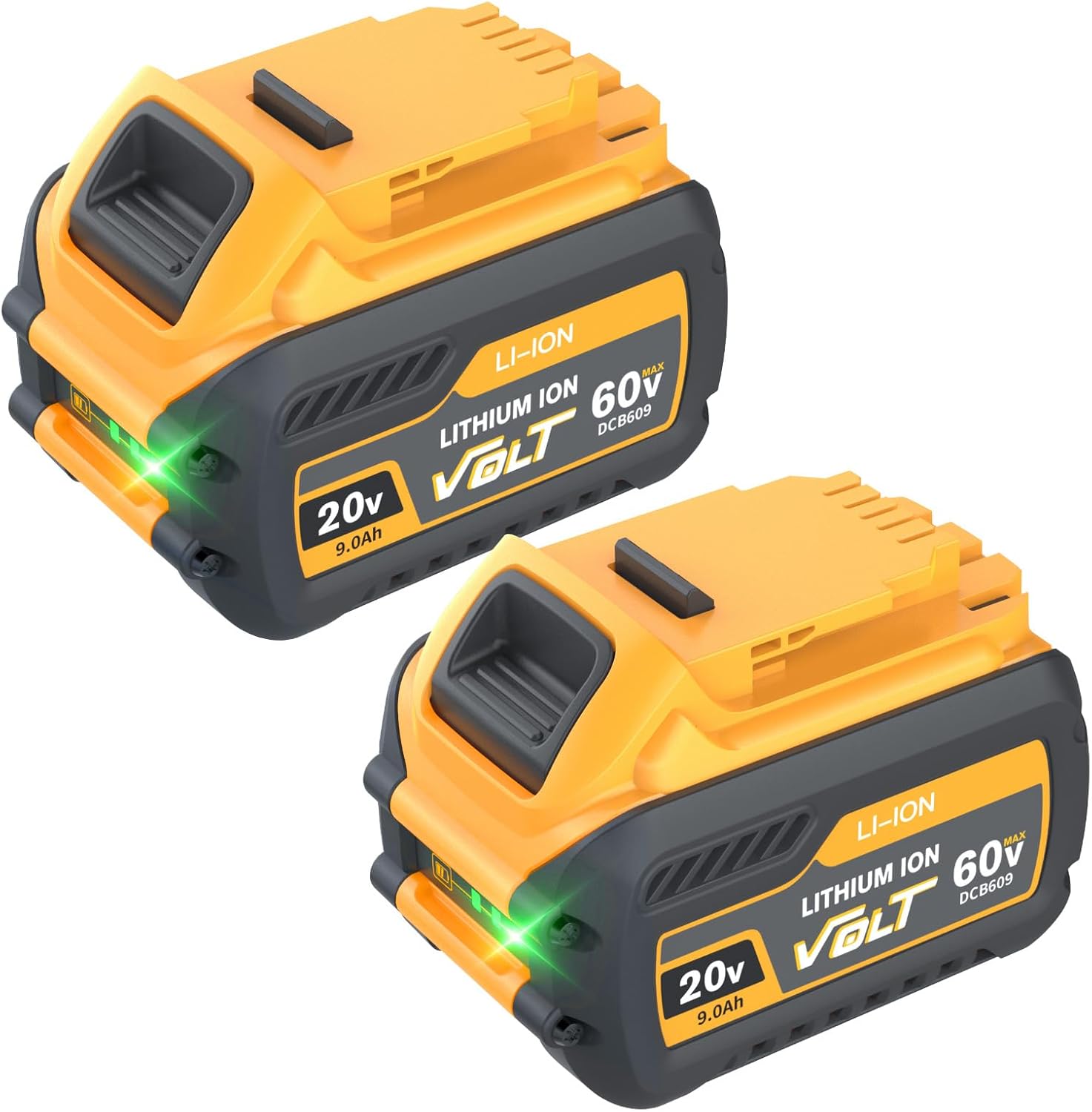 2Pack 9.0Ah Replacement for DeWalt FlexVolt 20V/60V Max Battery DCB606 DCB609 DCB612 Compatible with Dewalt Flexvolt 20V/60V Power Tools