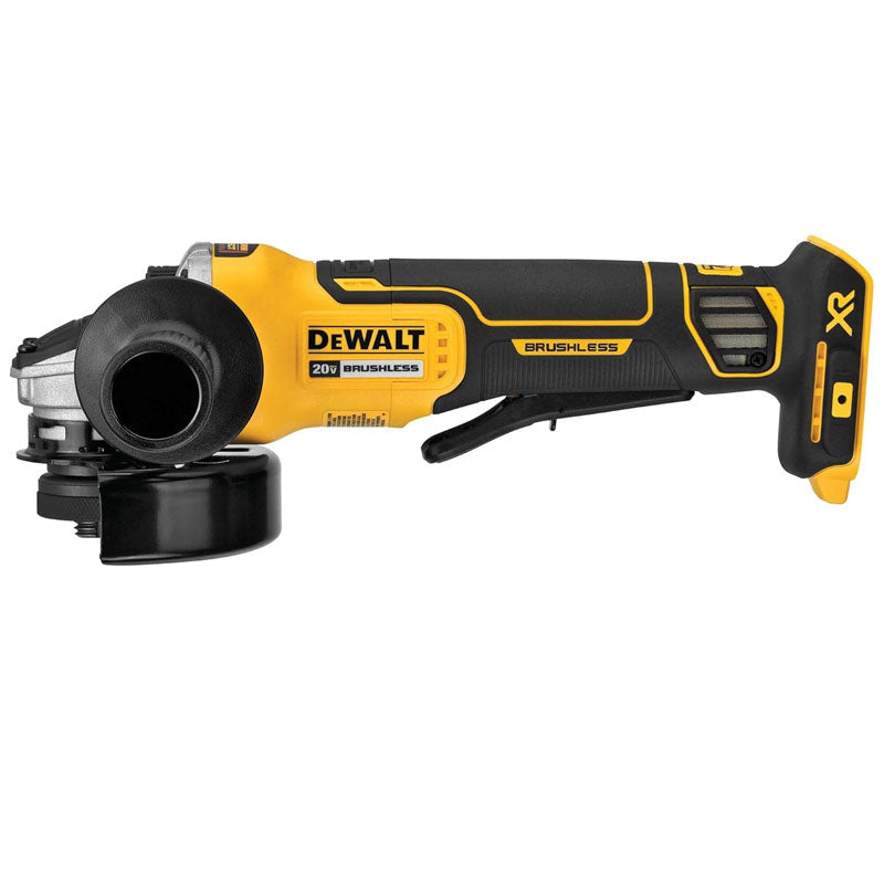 DEWALT 20V MAX Angle Grinder Tool Cordless Brushless, 4 12 Inch, with Paddle Switch and Kickback Brake, Tool Only (DCG413B)