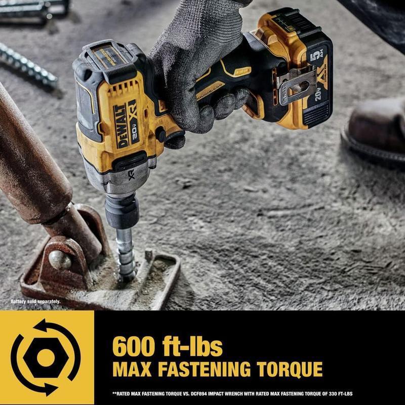 DEWALT 20V MAX Cordless Impact Wrench, 12 Impact Gun, High Torque with Hog Ring Anvil, Tool Only (DCF900)