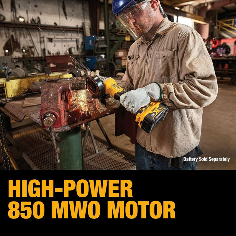 DEWALT 20V MAX Angle Grinder Tool Cordless Brushless, 4 12 Inch, with Paddle Switch and Kickback Brake, Tool Only (DCG413B)