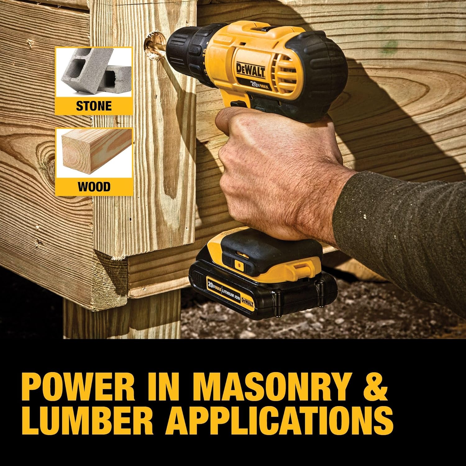 DEWALT 20V Max Cordless Drill Driver Set, 2 Speed, High Performance Motor, Includes 2 XR 1.3Ah Li-Ion Batteries, Charger and Contractor Bag (DCD771C2)