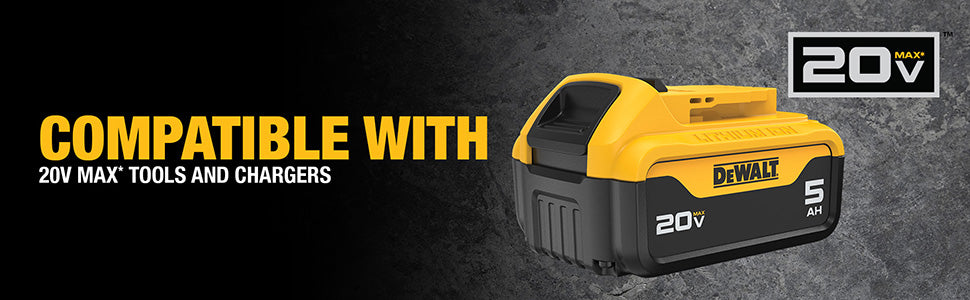 DEWALT 20V MAX XR 5 Ah Lithium Ion Battery 2-Pack Premium High Capacity Cordless Tool Battery Packs (DCB205)